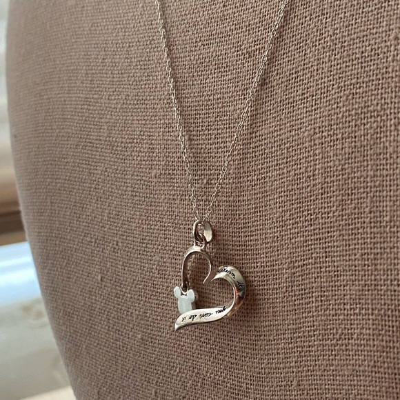 Disney 925 silver open heart necklace with Mickey - Picture 2 of 11